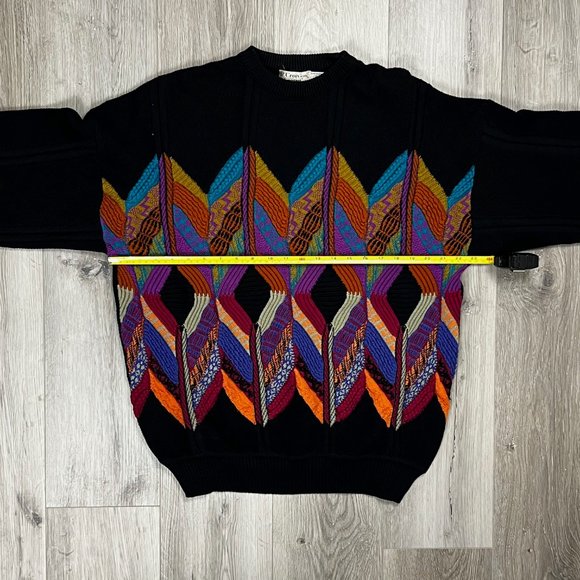 St Croix Knits Vintage 1980s Coogi Style Made in USA Large Sweater - Picture 5 of 6